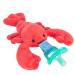 Baby Newborn Pacifier - Infant Pacifiers Soothie Snuggle - Lobster Pacifier Holder- 3  6  9  12 Months - Baby Comfort Binky with Detachable Plush Toy