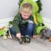Dotty Fish Soft Leather Baby Shoes for Boys | Non-Slip Toddler Shoes | Green Dinosaur Design | 4-5 Years - Buy Online on GoSupps.com