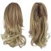 Sofeiyan 13 Long Curly Ponytail Extension | Dark Blonde to Bleach Blonde | Clip-in Claw Hairpiece for Women - Buy Online on GoSupps.com