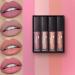 Mimore matte lipstick lip gloss gift set (4 -pack) smooth plush mat durable waterproof fashionable and popular colors smooth and not easy to remove (b)