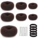 Asltw 37 Pieces Hair Styling Kit Set  Donut Bun Maker  Hair Ring Style Bun Maker Set for Making DIY Hair Styles Black Magic Hair Twist Styling Accessories for Girls or Women (Brown)