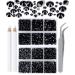 LPBeads 6000 Pieces Black Non Hotfix Rhinestones 6 Sizes Round Crystal Glass Flat Back Rhinestones with Tweezers and Picking Pen for Nail Art Crafts Clothes Bags DIY 1 Black