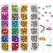 DANNEASY 2 Boxes/24 Grid Punk Nail Charm Mix-color Metal Rivet Cone Spikes Nail Charms for Acrylic Nails Cone Nail Art Studs Alloy Spike Studs Nail Jewels Nail Rivets Nail Art Decoration Cone Nail Studs