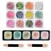 BUCOMTU Festival Glitter Face 12 Colours Gel Fluorescent Chunky Sequin Face Body Powder Glitter Accessory Festival Gadget Body Glitter for DIY Nails Carnival Halloween Party