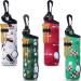 4 Pieces Golf Tee Holder Golf Ball Carry Bag Pouch Golf Ball Holder Keychain Belt Clip Golf Gifts Accessories Golf Pattern