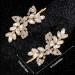 Gold Rhinestone Leaf Wedding Hair Clips - 4 Piece Bridal Hairpin Set | Elegant Hair Accessories for Women and Girls - Buy Online on GoSupps.com