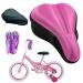 TOMDLING Kids Gel Bike Seat Cushion Cover, Breathable Memory Foam Child Bike Seat Cover, Seat Cushion for Children's Bicycle, with Water and Dust Resistant Cover, 9"x6" Pink