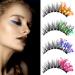 False Lashes 6D Fluffy Glitter Eyelashes Long Dramatic Colorful Lashes Decorative Fun Fake Eyelashes Wispy Mink Costume Eyelashes False Eyelashes for Halloween Cosplay Makeup  4 Pairs (Elegant Style)