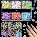 3D Flower Nail Charms 6 Color Nail Rhinestone with Gold Silver Pearl Caviar Beads Colorful Blossom DIY Nail Art Accessories Manicure Decor lovely style
