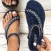 XTZYGLFD Women's Flat Sandals - Summer Boho-Street Shoes with Comfortable Open Toes & Elastic Ankle Straps | Roman & Plateau Style in Blue - Size 5 UK - Buy Online on GoSupps.com