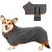 Jostift microfiber dog bathrobe bath towel dog wadema coat extra absorbent quick drying dog bemper dog towel with adjustable straps for large remedies and small dogs (gray s)