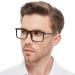 OCCI CHIARI Large Reading Glassses Men Comfortable Readers(1.0 1.25 1.5 1.75 2.0 2.25 2.5 2.75 3.0 3.5 4.0 5.0 6.0) B-black 1.75 x
