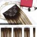 Moresoo Balayage Clip in Hair Extensions Dark Brown to Chestnut with Platinum Blonde 22 Inch 7 Pieces 120g - Buy Online on GoSupps.com