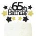 Sotpot Glitter 65th Birthday Cake Decorations 65th Cake Topper Star Cupcake Toppers for Birthday Party Decorations - 9 PCS