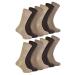 IOMI 12 Pair Mens Bamboo Diabetic Socks Wide Calf Non Binding Socks 7-12 Brown