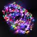 Led flower wreath headband 12pcs - Garland light colored headgear floral tiara hair jewelry festival birthday christmas party wedding decor flower wreath headdress