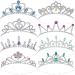 8 Pieces Girls Crown Tiara Princess Crown Christmas Silver Rhinestone Princess Colorful Crystal Tiara Crown Glitter Crystal Tiara Headband Tiara Rhinestone Princess Hair Accessories for Birthday Party