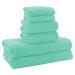 MOONQUEEN Ultra Soft Towel Set-Quick Drying - 2 Bath Towels 2 Hand Towels 2 Washcloths-Microfiber Coral Velvet Highly Absorbent Towel for Bath Fitness,Bathroom,Sports,Yoga, Travel(Aqua Green, 6 Pcs)