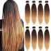 Xtrend 26 inch Ez Braids 8packs Ombre Appears Easy BraIDing Hair Extensions for Box Braids Hair Itch Free Water Setting synthetic Fiber Hair Extensions 1b/30/26 inch (pack with 8) 1B3027#