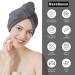 MOONQUEEN Hair Towel 5 Pack - 380GSM Thicken, Super Absorbent Quick Dry Hair Turban for Curly Long Thick Hair - Dark Grey - Buy Online on GoSupps.com