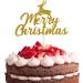 Reusable Christmas Cake Topper Double-Sided Glitter Card Christmas Cake Decorations and Holiday Cake Decorations Glitter and Gold Merry Christmas in Cursive with Reindeer - 3 Little Desserts - Buy Online on GoSupps.com