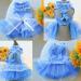BT Bear Smally Disching Puppy Skirt & Tutu Dress for Small Dogs & Cats - Princess Bow Wedding Outfit (Size L Blue) - Buy Online on GoSupps.com
