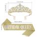 Makone Gold Birthday Princess Crown & Queen Sash Tiaras - Crystal Headband for Women/Girls - Party Accessories & Cake Topper - Buy Online on GoSupps.com