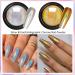 Gold & Silver Chrome Nail Powder - 12 Iridescent Holographic Colors | Metallic Mirror Effect for Stunning Nail Art - Buy Online on GoSupps.com
