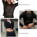 Shop Women's Hollow-Up Knitted Top - Light Comfortable & Versatile Black Shirt | Polyester Nylon-Acrylic Wool | Perfect for Any Occasion - Buy Online on GoSupps.com