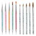 Waldd 10 PCS Nail Art Pens Kit Nail Brushes Art Liner Brushes Double Ended Nail Dotting Drawing Pen Gel Painting Nail Brush Pens