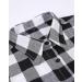 Uillnoodu Women's Flannel Plaid Shirt - Long Sleeve Regular Fit Button Down Casual (White/Black Plaid, Large) - Buy Online on GoSupps.com