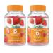 Lifeable B Complex + Vitamin D 10000 IU Gummies Bundle - Great Tasting Vitamin Supplement Gluten Free GMO Free Chewable