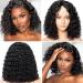 ESIWONHAIR 10 Inch Short Deep Wave Bob Lace Front Wig - Brazilian Human Hair, Pre Plucked with Baby Hair - Natural Color - Buy Online on GoSupps.com