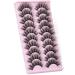 False Eyelashes: Fluffy 20mm Mink Cat Eye Lashes - 10 Pairs Pack for a Natural 5D Curl Wispy Look by EYDEVRO - Buy Online on GoSupps.com
