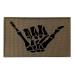5x3 inch Large Infrared IR Skull Skeleton Middle Finger Patch Tactical Vest Patch Hook-Fastener Backing (Coyote Brown Tan)