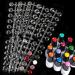 120 Pcs Round False Nail Display Tips- Transparant Nail Art Display Chart Nail Art Color Display Tips Tool Nail Swatch Sticks with Adhesive Sticker for Nail Polish Training Practicing Color Displaying clear