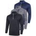 Liberty Imports Pack of 3 Men's Performance Quarter Zip Pullovers with Pockets Quick Dry Active Long Sleeve Shirts Black/Gray/Navy 3X-Large