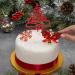 Merry Christmas Cake Decoration topper Yule Log Cupcake Toppers 3 Piece Gold silver red Leaf Holly Set (3 set red holly) - Buy Online on GoSupps.com
