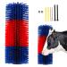 Universal Scratching Brush Soft Cow Brush Horse Scratcher Horse Cattle Scratchers Full Massage Brush Kit with 4 Screws for Goat Cattle Cow Livestock Animal Back Scratching Itch Relief