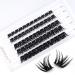LANKIZ Cluster Lashes Wide Band D Curl Russian Volume - 60 pcs Individual DIY Eyelashes Extension Wisps at Home - Featherlight Synthetic Reusable Artificial False Eyelashes Multipack- Soft Faux Mink Lash Clusters (Wild ...
