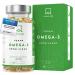 Omega 3 Vegan high dose 1500mg 90 omega 3 algae oil capsules 300 EPA 600 DHA per daily dose - Omega3 for normal brain power & visual power - omega 3 capsules high doses vegan omega 3 oil