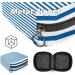 Women's Band Storage Bag | Large Capacity Menstrual Cup & Makeup Organizer - Blue & White Stripes - Buy Online on GoSupps.com