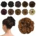BARSDAR Synthetic Hair Bun Extensions Hairpiece Messy Hair Scrunchies for Women Updo ponytail Extensions - Light Auburn 2.75 inch (Pack of 1) 30# - Light Auburn