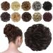 Fine hair part with rubber band dutt hair part hair tie lured hair lured haardutt synthetically hair hair extension ponytail hair parts for women girls 38g medium brown 38 g
