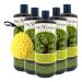 Tea Tree Castile Liquid Soap 946 Ml With Organic Shea Butter Versatile And Moisturizing Sulfate-Free For Face Body Hair Home Cleaning 32oz Bundle With Bath Sponge Pack Of 5