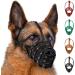 MUROM Leather Dog Muzzle German Shepherd Adjustable Breathable Doberman Dalmatian Setter Basket Medium Large Breeds Black Brown Red Green (Black Medium) Black M - Buy Online on GoSupps.com