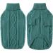 Warm Knitted Pet Sweater for Cats & Dogs - Turtleneck Vest in Peacock Green - Soft Wool Winter Coat - Buy Online on GoSupps.com