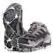 Greatever Crampons for Hiking Boots, Ice Cleats Traction Snow Grips for Boots Shoes, Anti Slip 19 Stainless Steel Spikes Safe Protect for Hiking Fishing Walking Climbing Mountain Black Medium