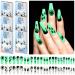 144 Pieces Halloween Glow in The Dark Nails Press on Nails Luminous Nails Coffin Nails Long Full Cover Noctilucent Nail with Glue on Spider Web Nails for Halloween Party Women Girls Fingernail Decor