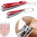 Three Swords Nail Clippers Set - 'CLIP' Fingernail & Toenail Clippers in Faux Leather Case (Red) | Buy Internationally - Buy Online on GoSupps.com